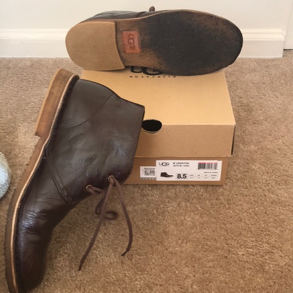 UGG | Shoes | Mens Shoes Ugg Brown Leather Shoes | Poshmark